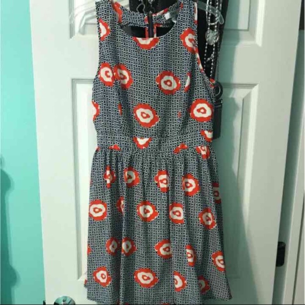 Color Pop Floral Cut out Dress