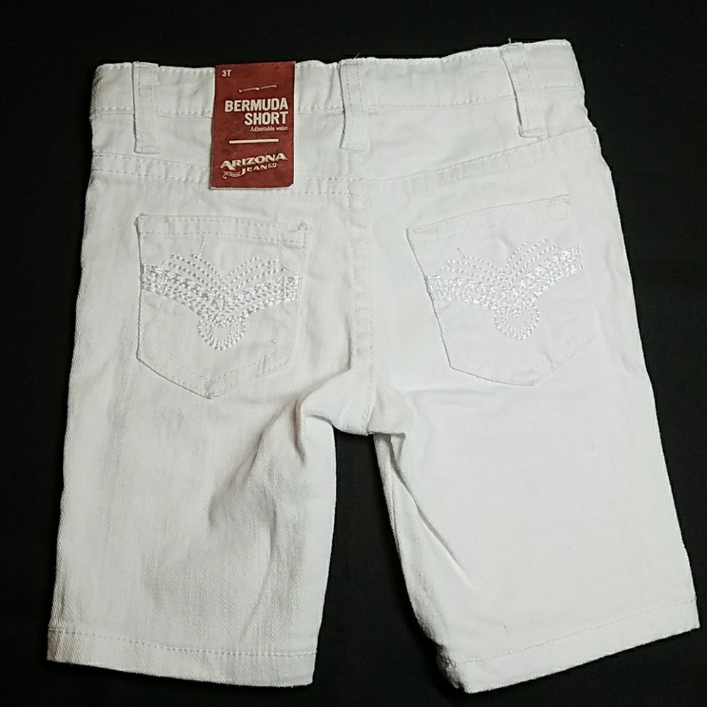 New ARIZONA Girl's Bermuda Jean Shorts White Denim