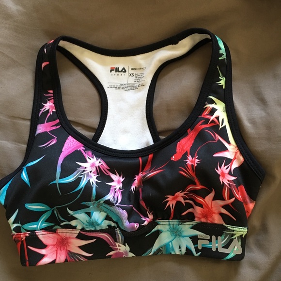 FILA Sports Bra w/ flower print - Picture 1 of 3
