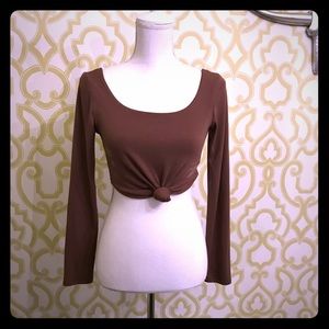 Naked wardrobe taupe crop top NWT