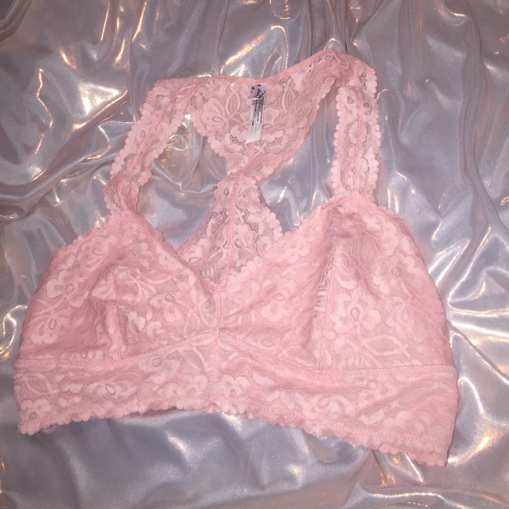 Free People Baby Pink Lace Bra