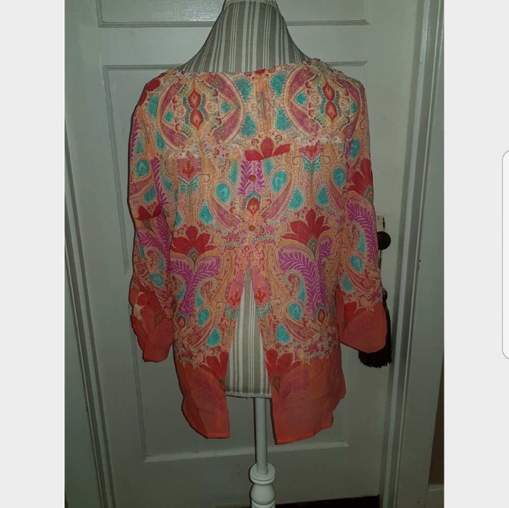 Sheer blouse open back beautiful design