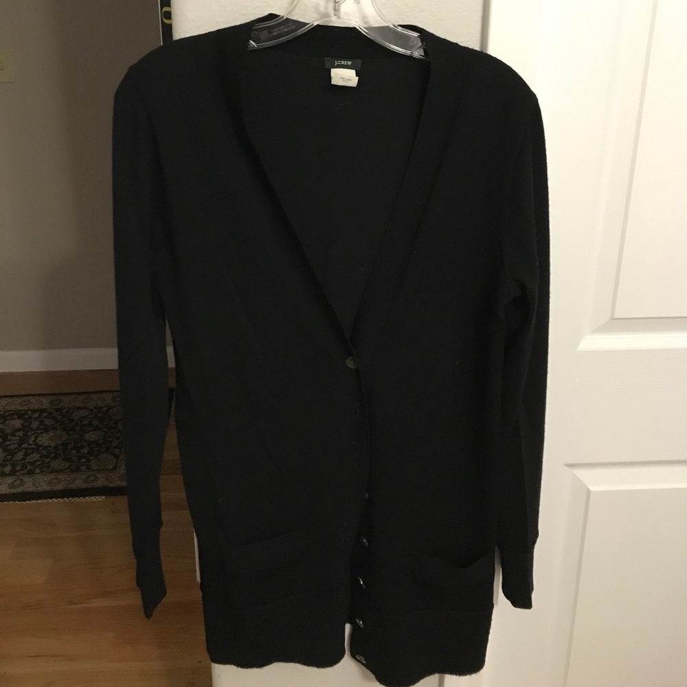Black 8 button Merino wool cardigan