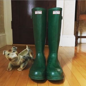 Hunter Rain Boots: Dark Green Men's Original Tall