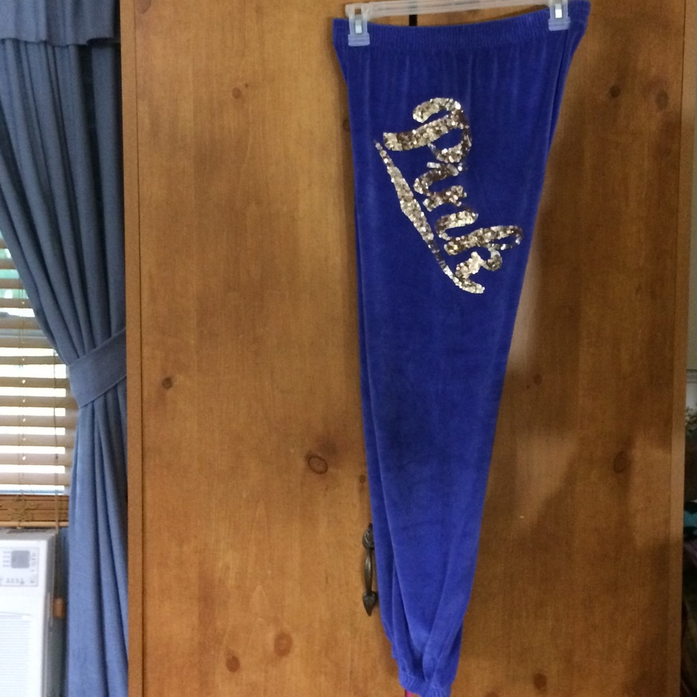 Pink (Victoria Secret) velour bling capris size S