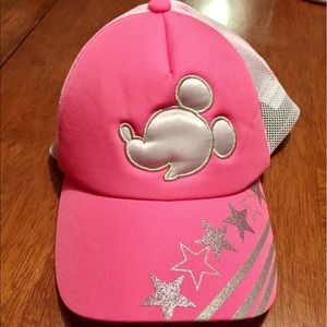 Tokyo Disney Mickey Neon Pink Sparkly Hat