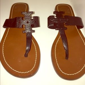 Tory Burch leather flip flops
