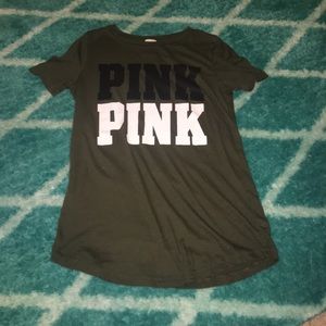 VS PINK army green t-shirt