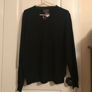 NWT Black Brown 100% Cashmere Sweater