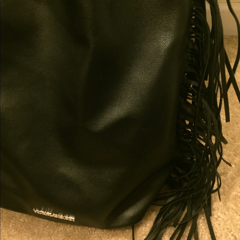 Drawstring Vs Leather Fringe Backpack - image 2