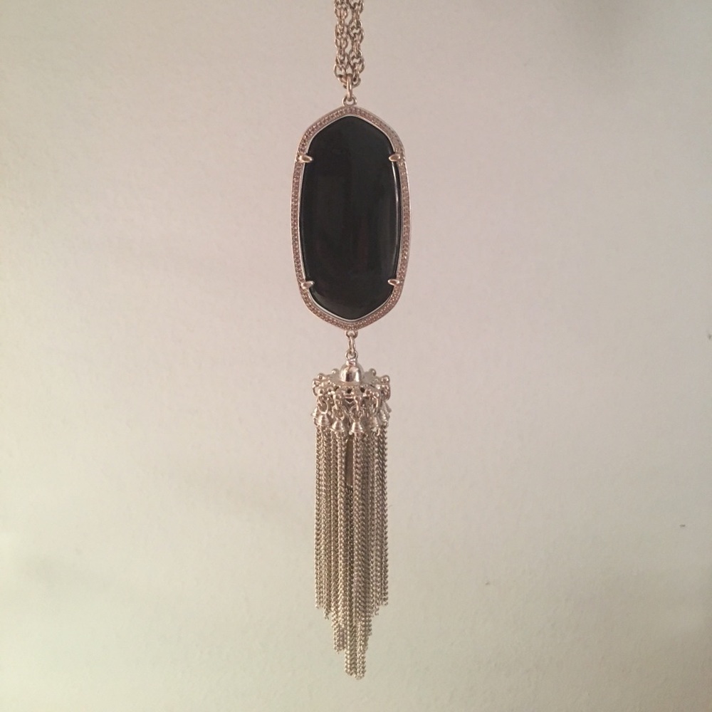 Kendra Scott Rayne Silver Long Pendant Necklace