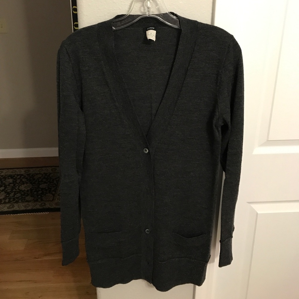 Dark Grey Button Cardigan