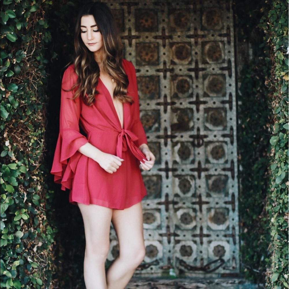 She + Sky Silk Romper