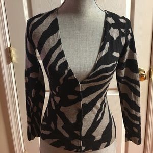 Ann Taylor gray and black sweater/cardigan