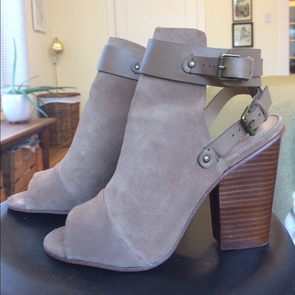 Joe's Suede Peep-toe Ankle Bootie