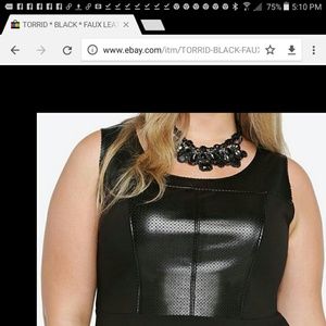 Torrid black with faux leather peplum top