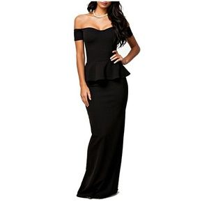 Off shoulder evening dress