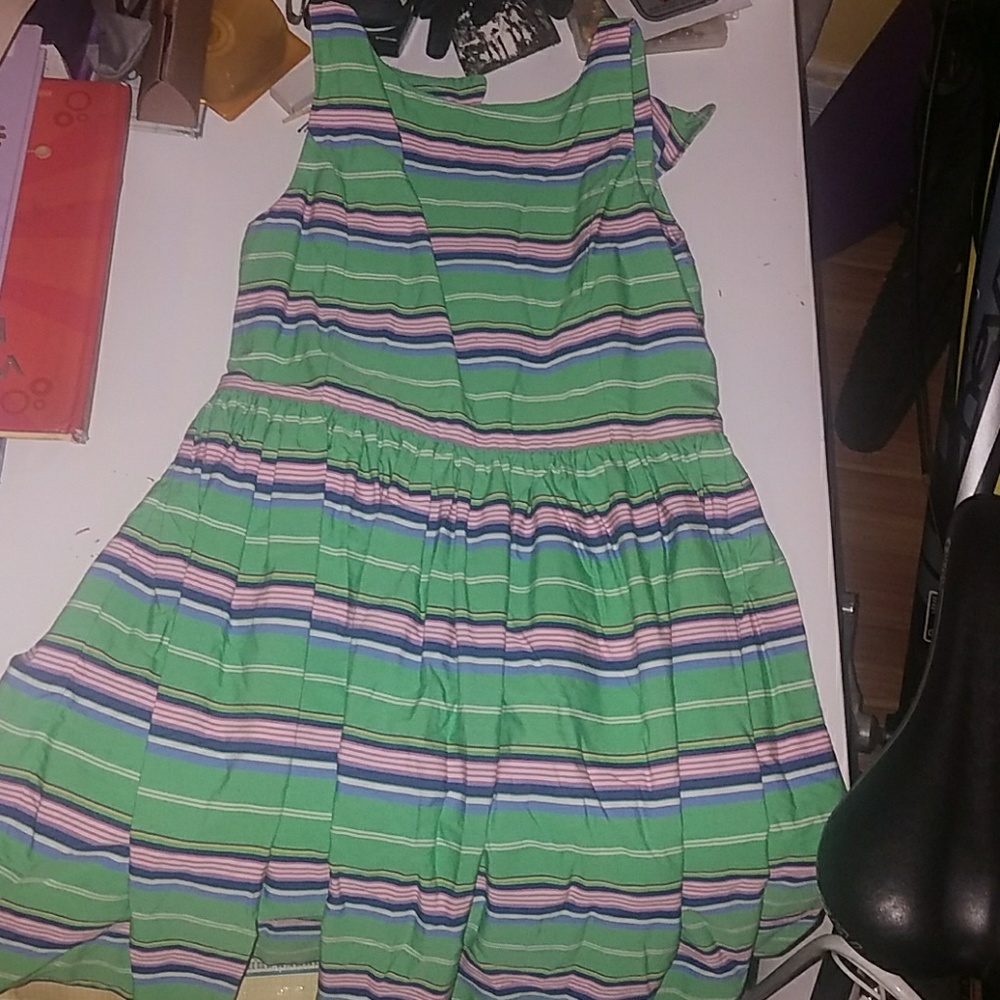 Green stripped dress