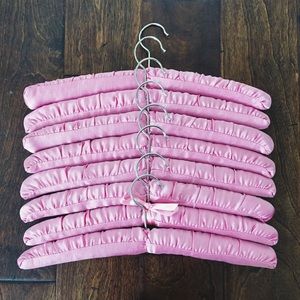 8 Pink Silk Padded Hangers