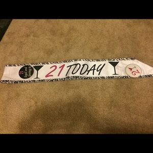 "21" birthday sash with pins