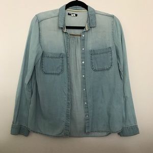 Denim button up top