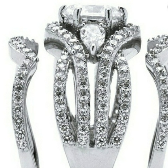 Ring NATURAL White Sapphire/Zircon 1 CT 925 SP - Picture 5 of 8