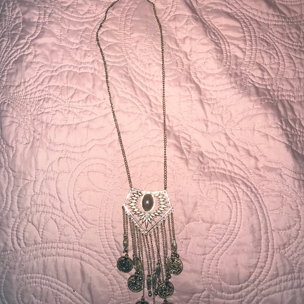 Gold tribal statement necklace
