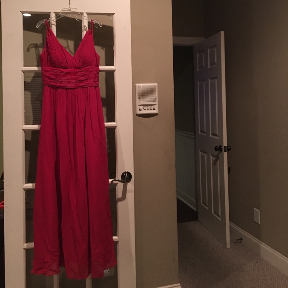 A red formal dress.