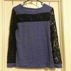 Blue & Black lace top