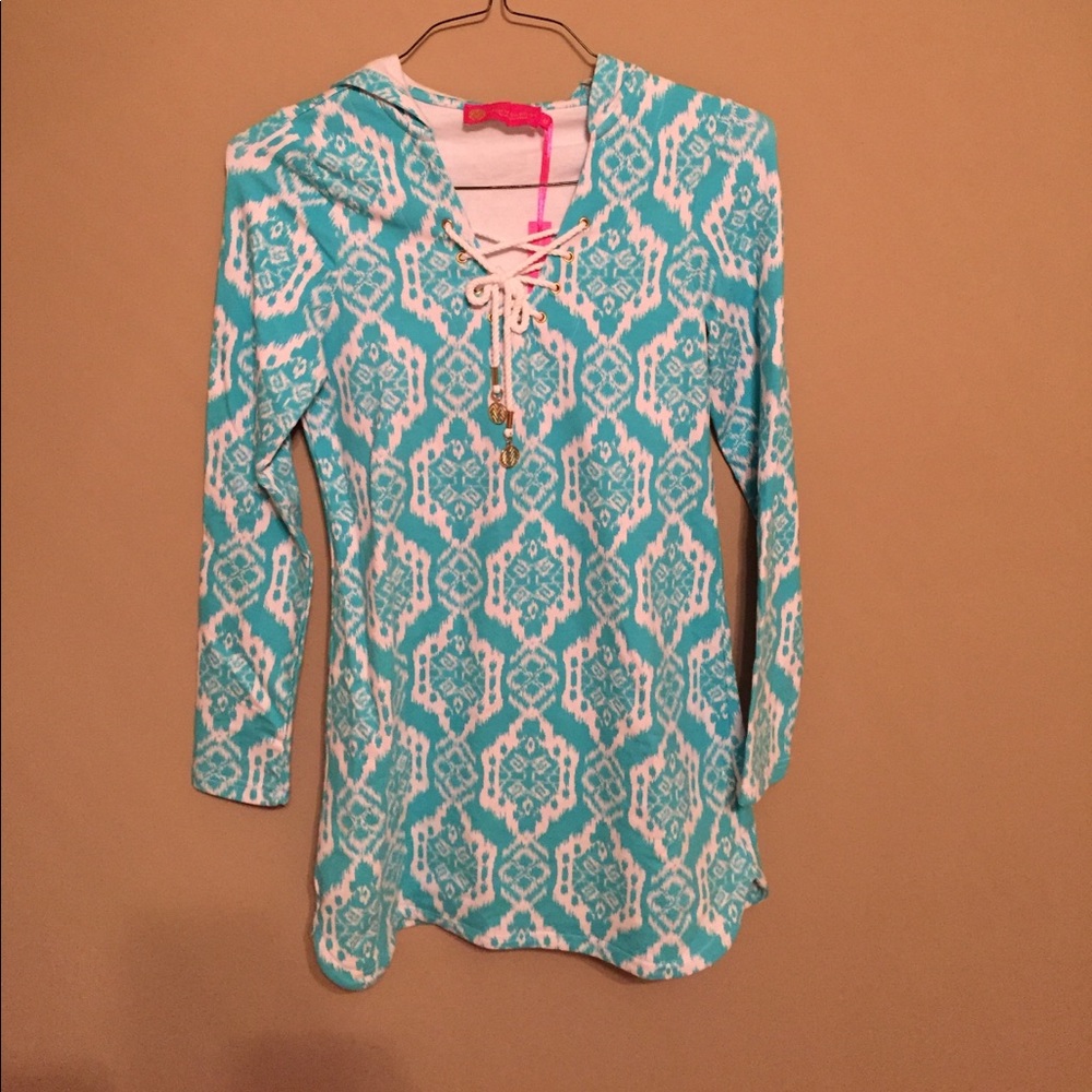 Turquoise and white cover up! NWT