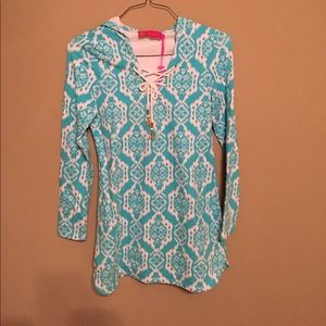 Turquoise and white cover up! NWT