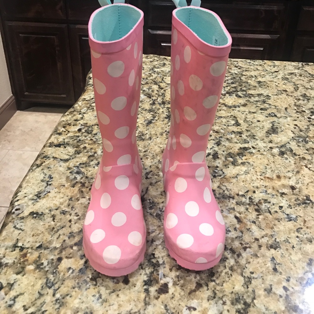 Next direct rain boots 11 pink polka dot