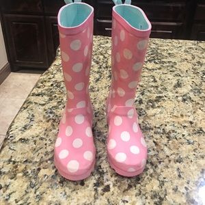Next direct rain boots 11 pink polka dot