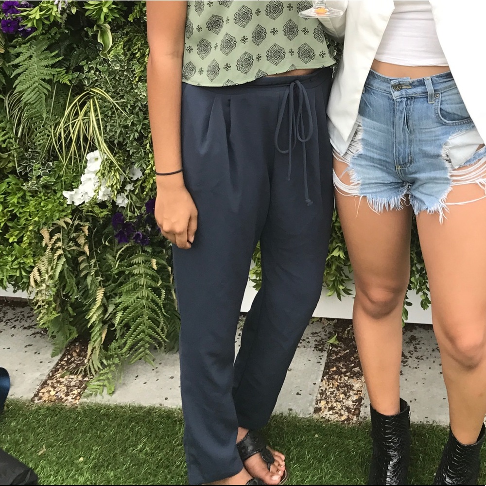 LUSH charcoal grey drawstring trousers