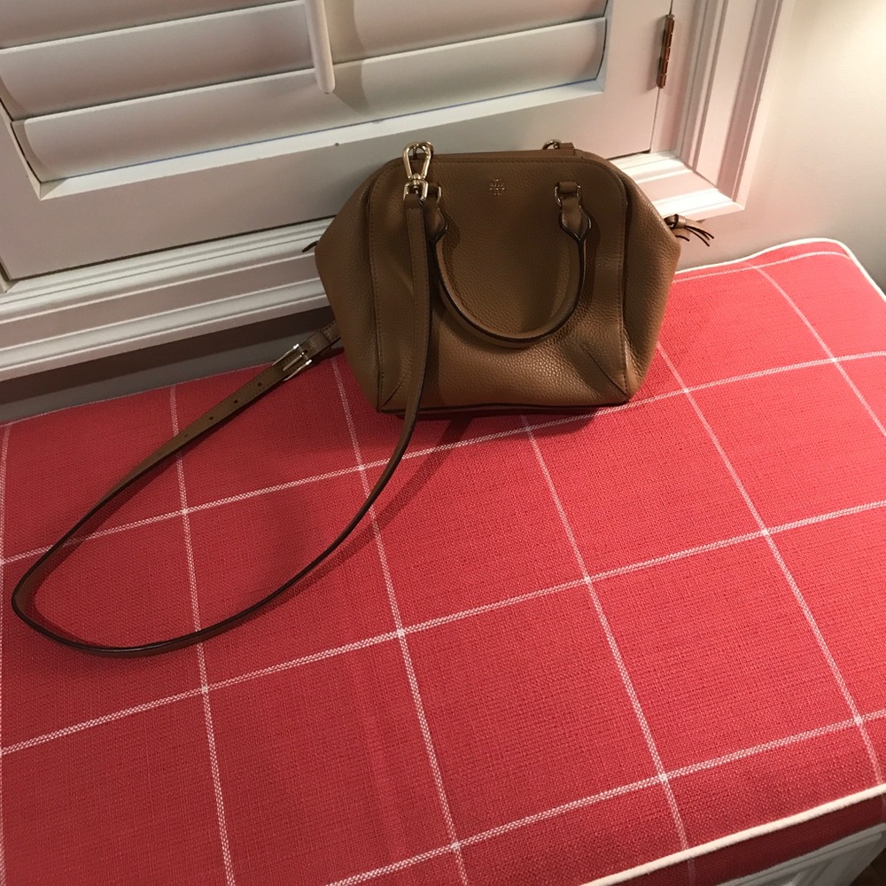 Tory Burch Tan Pebbled Leather Crossbody