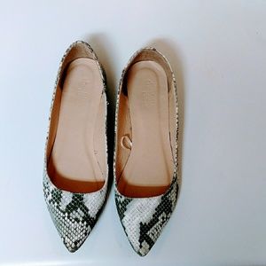 Charlotte Russe Snakeskin Pointed Toe Flats