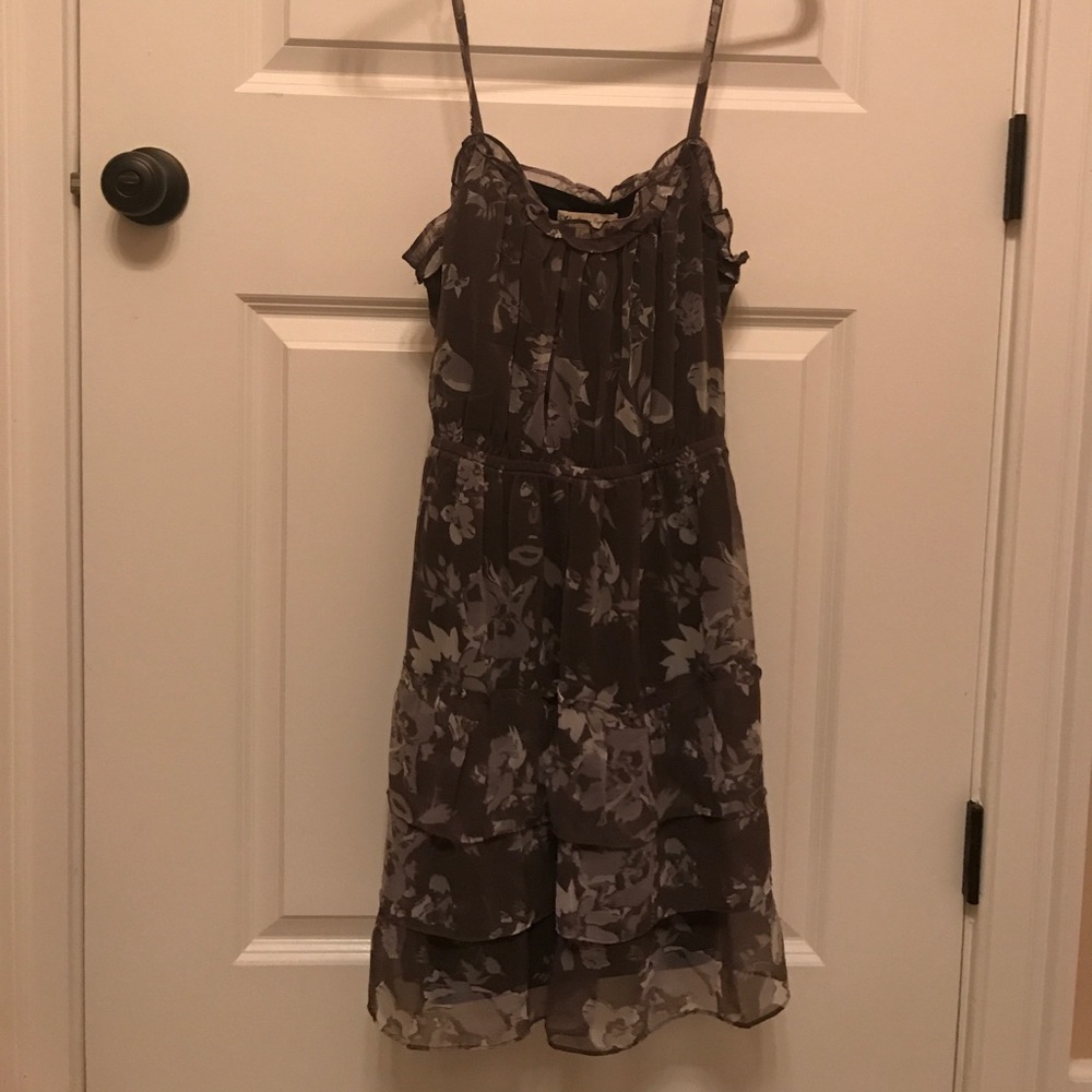 Grey Floral Dress