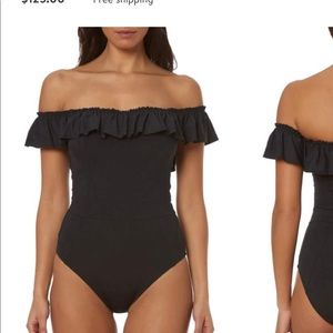 Bleu rod Beattie off shoulder black one piece