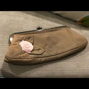 American Eagle clutch bag with flower detail