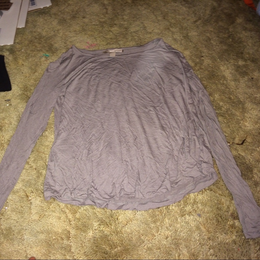 Grey Forever 21 Long Sleeve Top
