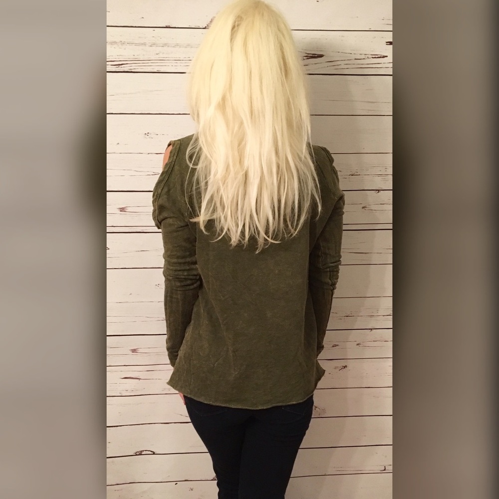 Deep Olive Distressed Sweater Tunic - Picture 2 of 2