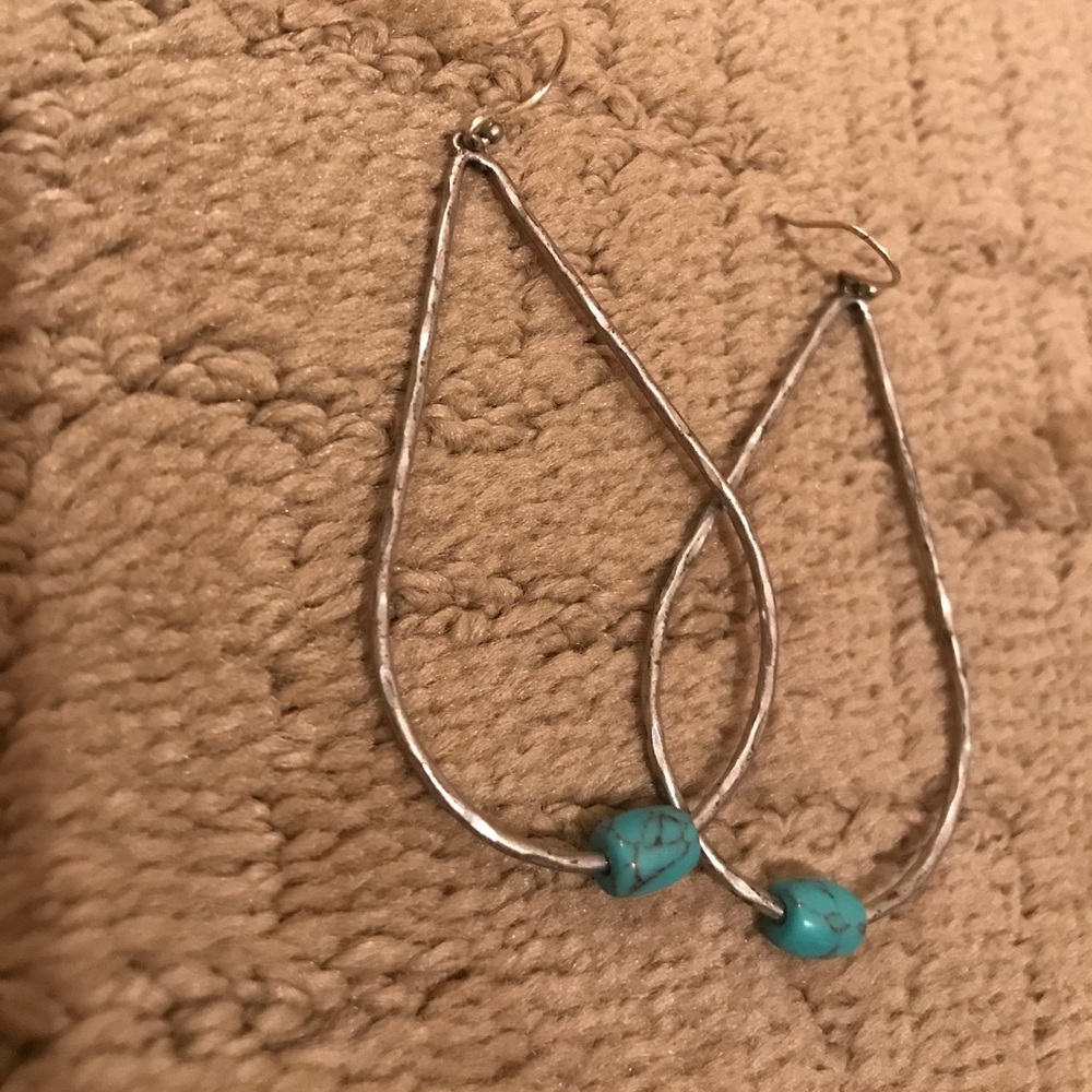 Silver hammered earrings