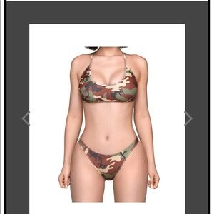 Kylie Jenner green camo bikini S