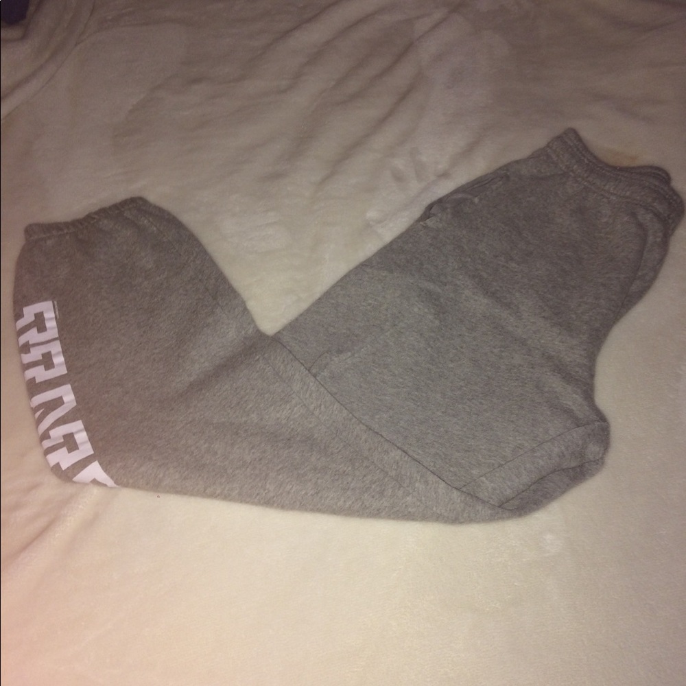 Pink grey campus sweatpants