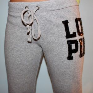 Grey PINK Jogger Sweatpants