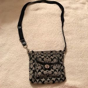 Authentic Coach Black and Grey Crossbody Purse