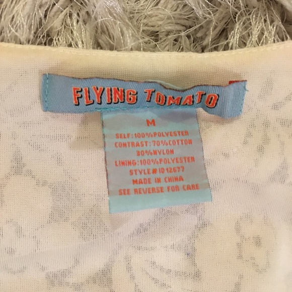 NWOT White/ Creme Lace floral dress w bell sleeves - Picture 2 of 8