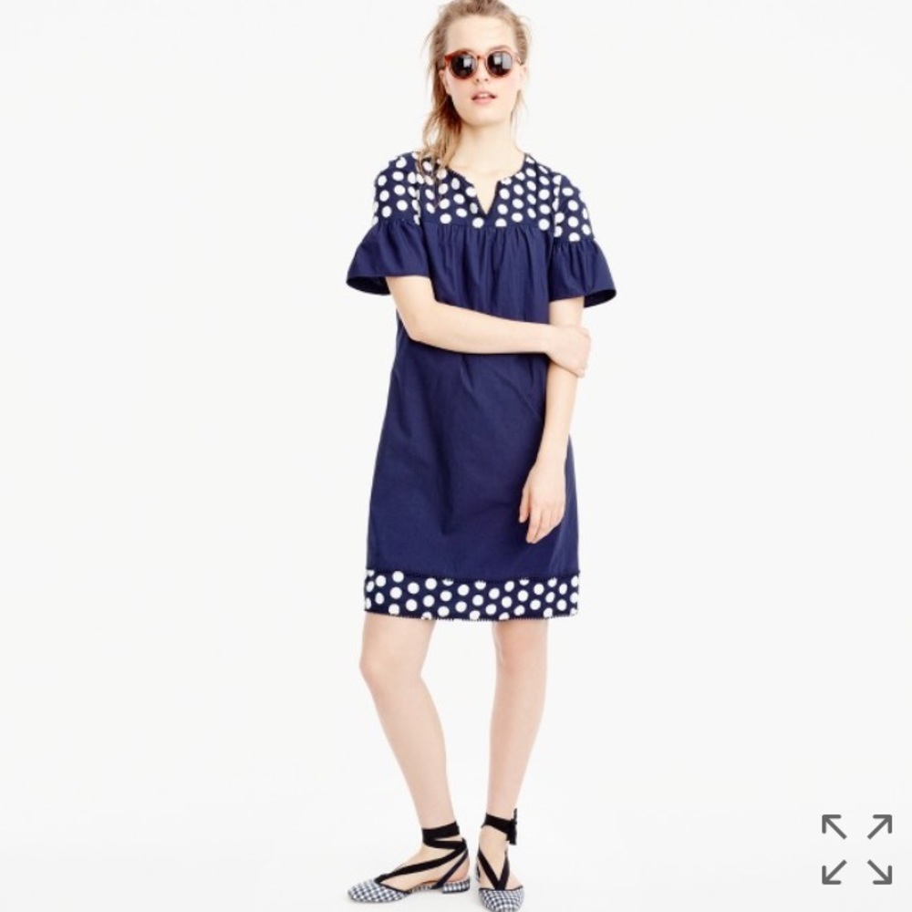 JCREW Navy Bell Sleeved Dress