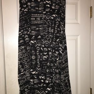 Long blue and white skirt