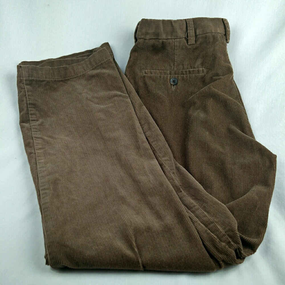 Haggar Mens Size 34 X 30 Flat Front Brown Corduro - Picture 1 of 5